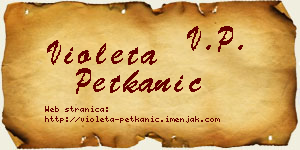 Violeta Petkanić vizit kartica